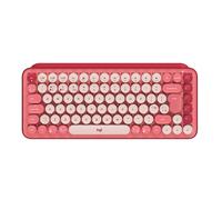 Logitech Pop Keys Clavier RF sans fil + Bluetooth QWERTY Italien Bourgogne, Rose, Rose