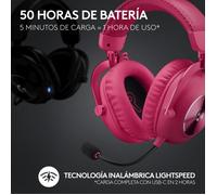 Casque de jeu Bluetooth sans fil Logitech G PRO X 2 LIGHTSPEED Magenta