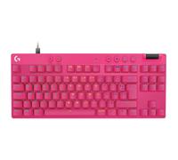Logitech PRO X RAPID - Clavier - TKL - backlit - USB - AZERTY - Français - commutateur : Linear - rose