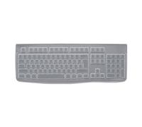 Logitech Protective Cover for K120 Keyboard and MK120 Desktop | Protection en silicone, design enveloppant et durable, étanche aux liquides, ultra-mince, translucide - Blanc
