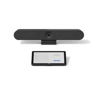 Logitech Rally Bar Huddle Caméra de conférence tout-en-un avec kit de contrôle tactile IP TAP - Caméra PTZ 4K UHD, zoom 4x, haut-parleur, 6 microphones, écran 10,1", oléophobe, détecteur de mouvement