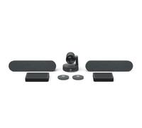 Logitech Rally Plus Kit de caméra de vidéoconférence 4K UltraHD (UHD) - Caméra de rallye, hub d'affichage et de table, 2 haut-parleurs de rallye, 2 microphones Rallye, télécommande, certifié pour les