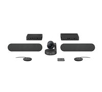 Logitech Rally Plus, Prise UK | Système de visioconférence modulaire Premium grandes salles, Webcam Noir, USB, PC/Mac/Chrome, Skype, Zoom