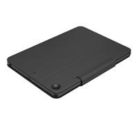 Logitech Rugged Folio pour iPad (10e génération) Étui clavier de protection avec logiciel Smart Connector et clavier durable résistant aux éclaboussures, French Layout - Gris