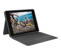 Logitech Rugged Folio pour iPad (7e, 8e et 9e générations) Étui clavier de protection, Clavier Allemand QWERTZ - Noir