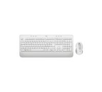 Logitech Signature MK650 for Business - Ensemble Clavier QWERTZ (Tchèque/Slovaque) & Souris Bluetooth/Logi Bolt 4000 DPI, Blanc, avec repose-poignets.