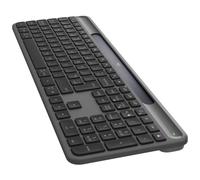Logitech Signature Slim Solar+ K980 for Business - Clavier - full size - sans fil - Bluetooth LE, USB-C - QWERTY - R.-U. - commutateur : interrupteurs en ciseaux - graphite