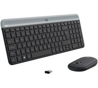 Logitech Slim Combo M sans fil Kit souris + clavier Touches à frappe silencieuse anglais US, QWERTY graphite