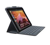 Logitech Slim Folio Etui avec Clavier sans Fil Bluetooth | iPad 5e/6e Gén (A1893, A1954, A1822, A1823), 14 Raccourcis iOS, Batterie 4 ans, Clavier QWERTY Italien - Noir