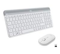 Logitech Slim Wireless Combo MK470 - Ensemble clavier et souris - sans fil - 2.4 GHz - QWERTZ - Allemand - blanc cassé G