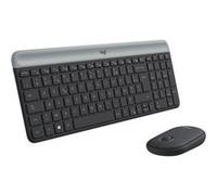 Logitech Slim Wireless Combo MK470 - Ensemble clavier et souris - sans fil - 2.4 GHz - QWERTZ - Suisse - graphite G