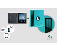 Logitech Solar Keyboard Folio BLEU Clavier Sans Fil pour iPad2/iPad3/iPad4