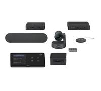 Logitech Solution de chambre pour les équipes - Caméra Rally PTZ 4K UHD, Intel NUC, contrôleur de robinet, hub d'affichage et de table, haut-parleur de rallye et micro Pod, câble USB solide, kit de