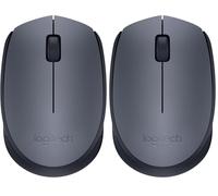 Logitech Souris sans Fil M170, 2,4 GHz avec Nano-récepteur USB, Suivi Optique, autonomie de 12 Mois, ambidextre, PC/Mac/Ordinateur Portable, Noir/Gris (Lot de 2)