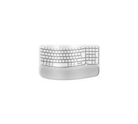 Logitech Wave Keys 920-012299 : Clavier Bureau Sans Fil RF + Bluetooth, QWERTY Nordique, Membrane, ABS Blanc, Portée 10m, 375.97x218.91x30.53mm