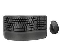 Logitech Wave Keys and Lift Combo - Ensemble clavier et souris - sans fil - Bluetooth LE, 2.4 GHz - QWERTY - Nordique (Danois/Finnois/Norvégien/Suédois) - graphite