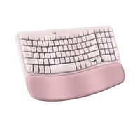 Logitech Wave Keys Clavier Ergonomique sans Fil avec Repose-Poignet rembourré, Saisie Naturelle Confortable, Commutation Facile, Bluetooth, récepteur Logi Bolt pour Multi-OS, Windows/Mac - Rose