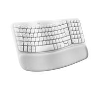 Logitech Wave Keys - Clavier Ergonomique sans Fil - Blanc, Clavier Italien QWERTY