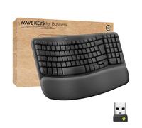 Logitech Wave Keys for Business, Wireless Ergonomic Keyboard with Cushioned Palm