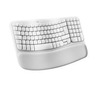 Logitech Clavier ergonomique sans fil Wave Keys – Azerty Bluetooth pour Mac – Blanc
