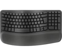 Logitech WAVE KEYS, noir - Clavier ergonomique sans fil avec repose-poignets rembourré
