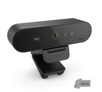 LogiTech Webcam Brio 4K Ultra HD Pro Business - Microphone antibruit, 4K/30 fps, obturateur de confidentialité, lumière droite avec prise en charge HDR et Windows Hello - Compatible Windows, macOS,