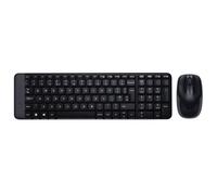 Logitech Wireless Combo MK220, taille complète (100%), sans fil, USB, noir, souris incluse