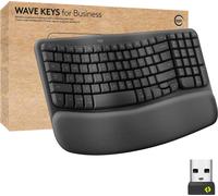Logitech Wireless Keyboard Wave Keys For Business noir ergonomique