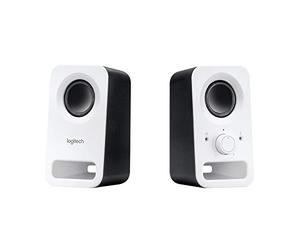 Logitech Z150 Altoparlanti Stereo Multimediali Compatti | Ingresso 3,5 mm, Controlli Integrati, Jack Cuffie, Presa EU/IT, Computer/Smartphone/Tablet - Bianco Neve