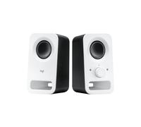 Logitech Z150 Enceintes 2.0 Blanc - 6W PMPO, 3W RMS, Haut-parleur 5.08cm, Prise casque 3.5mm, Connectivité filaire, Alimentation secteur