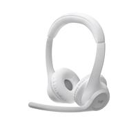 Logitech Zone 300 Casque Sans Fil Bluetooth 5.3, Portée 30m, Double Micro Anti-bruit, Autonomie 20h, Blanc Cassé, Compatible Windows/macOS/Android/iOS