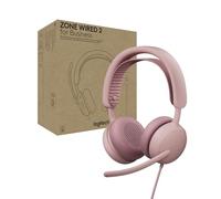 Logitech Casque Zone Wired 2 for Business – Suppresseur de bruit, certifié Microsoft Teams – Rose