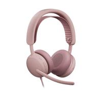 Logitech Zone Wired 2 Rose Teams Casque filaire USB-C certifié Microsoft Teams avec ANC hybride adaptative, double micro IA et conception confortable
