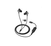 Logitech Zone Wired Earbuds UC - Connectique USB-C/USB-A/Jack 3.5mm, Microphone anti-parasite, Réponse 20-16000Hz, Oreillettes silicone, Compatible Windows/macOS/Linux