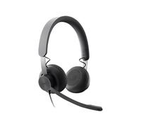LOGITECH Zone Wired Headset on-ear wired USB-C graphite