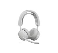 Logitech Zone Wireless 2 ES blanc Teams + dongle Casque professionnel avec Bluetooth 5.3, ANC hybride adaptatif, micros antibruit optimisés par l'IA