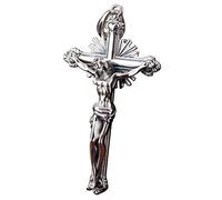 LOGMOR Rétro Vintage Grand 925 Sterling Silver Jesus Christ Crucifix Croix Pendentif Collier for Hommes Femmes 50cm Chaîne (Color : Silver Pendant)