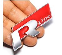 Logo 3d Chrome Rline Sticker Rouge Badge Categorie R-Line Autocollants De Pack Sport Vw Golf 5 6 7