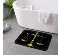 Logo 3D Gold Scales of Justice Law Badge Antidérapant Tapis de Sol Tapis de Moquette Durable pour entrée de Cuisine Tapis de Pied sur Balcon de la Maison - 40x60cm