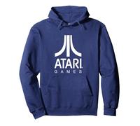 Logo Atari Games Sweat à Capuche, Unisexe pour Adultes, Bleu Marine, L