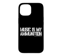 Logo Blanc Playing for Change Music is My Ammunition Coque pour iPhone 15