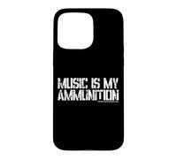 Logo Blanc Playing for Change Music is My Ammunition Coque pour iPhone 15 Pro Max