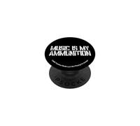 Logo Blanc Playing for Change Music is My Ammunition PopSockets PopGrip Adhésif