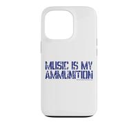 Logo Bleu Playing for Change Music is My Ammunition Coque pour iPhone 13 Pro