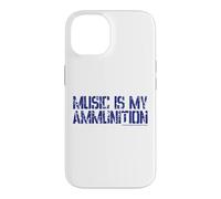 Logo Bleu Playing for Change Music is My Ammunition Coque pour iPhone 14