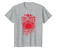 Logo brisé du Premier Ordre de Star Wars Les Derniers Jedi T-Shirt, Enfant, Gris Chiné, 10 Ans
