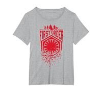 Logo brisé du Premier Ordre de Star Wars Les Derniers Jedi T-Shirt, Femme Grandes Tailles, Gris Chiné, 3X