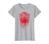 Logo brisé du Premier Ordre de Star Wars Les Derniers Jedi T-Shirt, Femme, Gris Chiné, XL