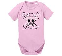 Logo Bruch One bébé Piece Luffy Coton Bio Proverbes Barboteuses Garçons et Filles 0-12, Größe2:80/10-12 Mois, Baby:Rose