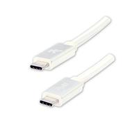 Logo Câble USB (3.2 gen 1) USB C mâle - USB C mâle 1m blanc 5 Gbps, 5V/3A tresse nylon, h